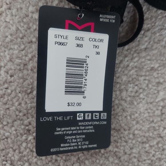 Maidenform Demi Coverage Black Lace bra & Auden Ivory Lace bra ~ Size 36B - Picture 7 of 9